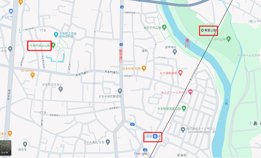 壬生町地図